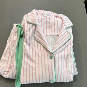 PJ Salvage Pink Striped Pajama Set, Pickleball motif